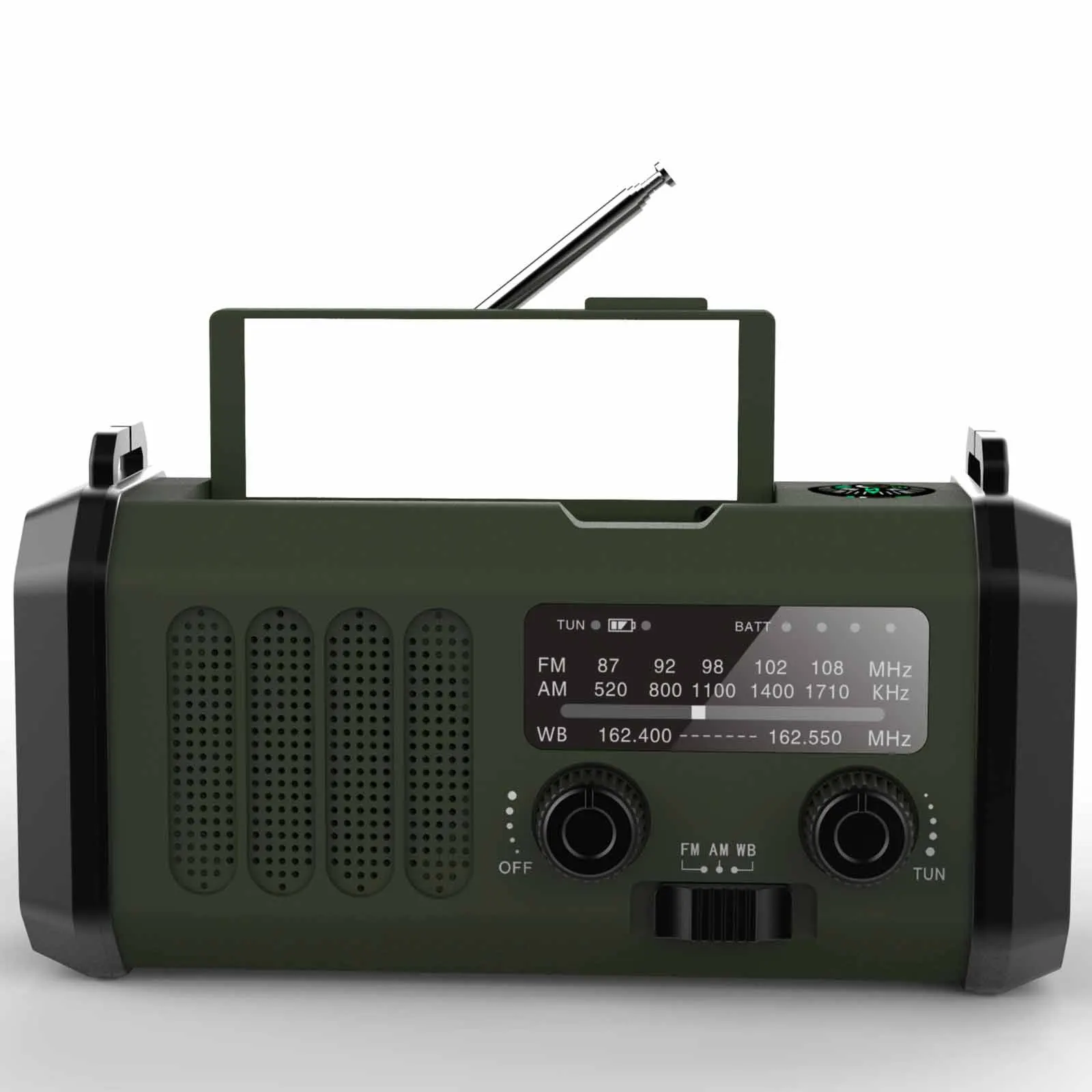 Multifunctional emergency portable radio can be hand-cranked charging with compass AM FM outdoor radio