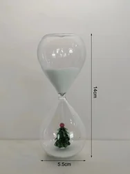 Wholesale 5 Minutes Hourglass With 3D Christmas Tree Sand Timer Hand Blown Creative Sand Clock Tabletop Decoration