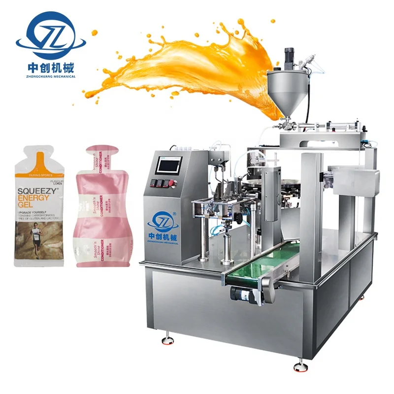 30ml Toner Lotion Oil Fruit Jam Honey Energy Gel Filling Premade Special Shape Bag Irregular Sachet Liquid Packing Machine