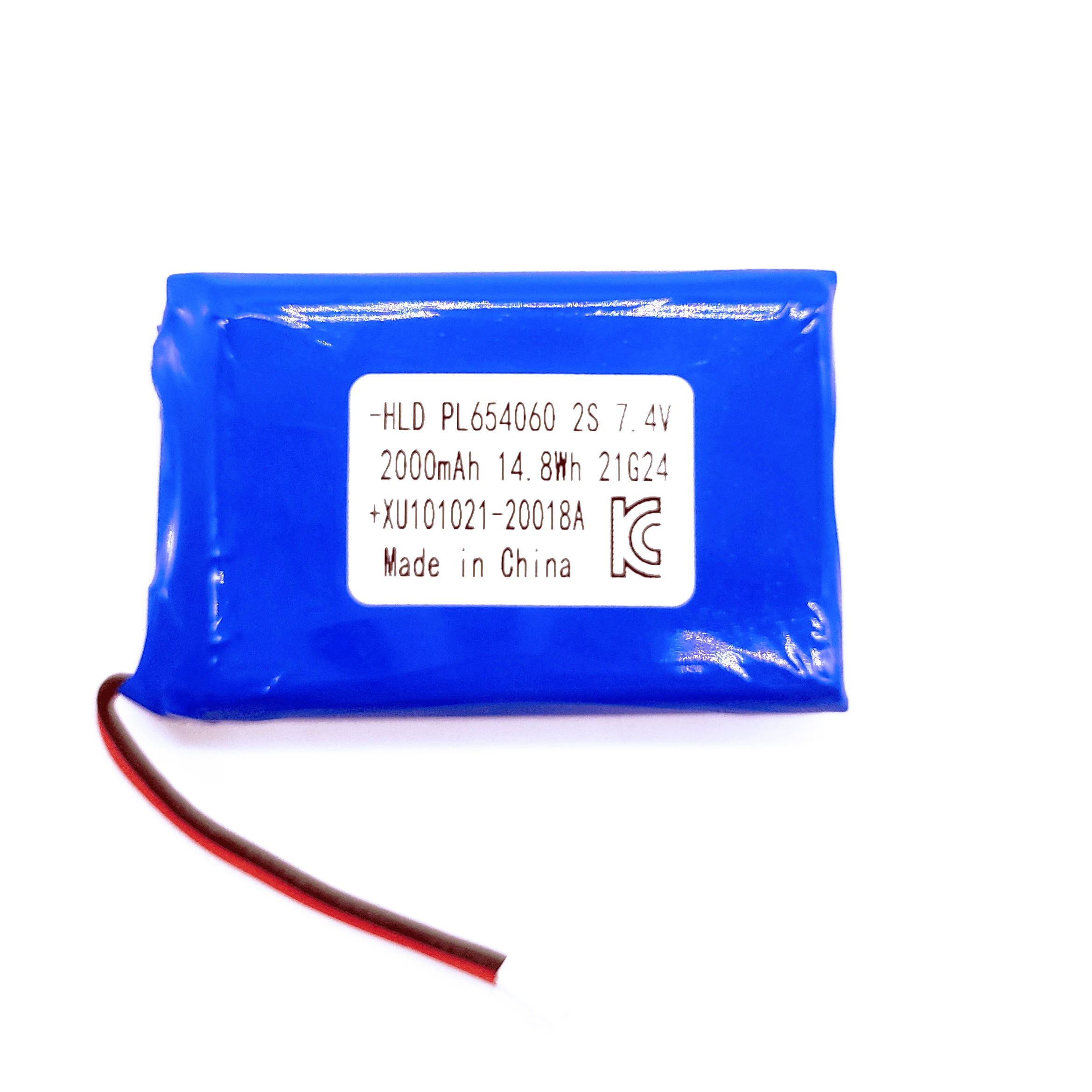 Производители поставляют 7,4 V 2000Mah 654060 литий-ионный полимерный KC Сертифицированный аккумулятор