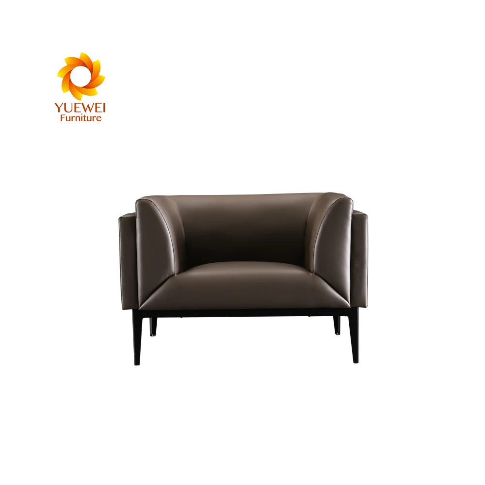 Hot Sales Wholesale Furniture Brown Synthetic  Leahter Sectional Lint Single Office Sofa Set Designs