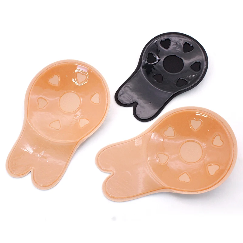 Reusable invisible lift up bra Strapless Lift Nipple Cover Silicone Rabbit Shape Nipple Sticker