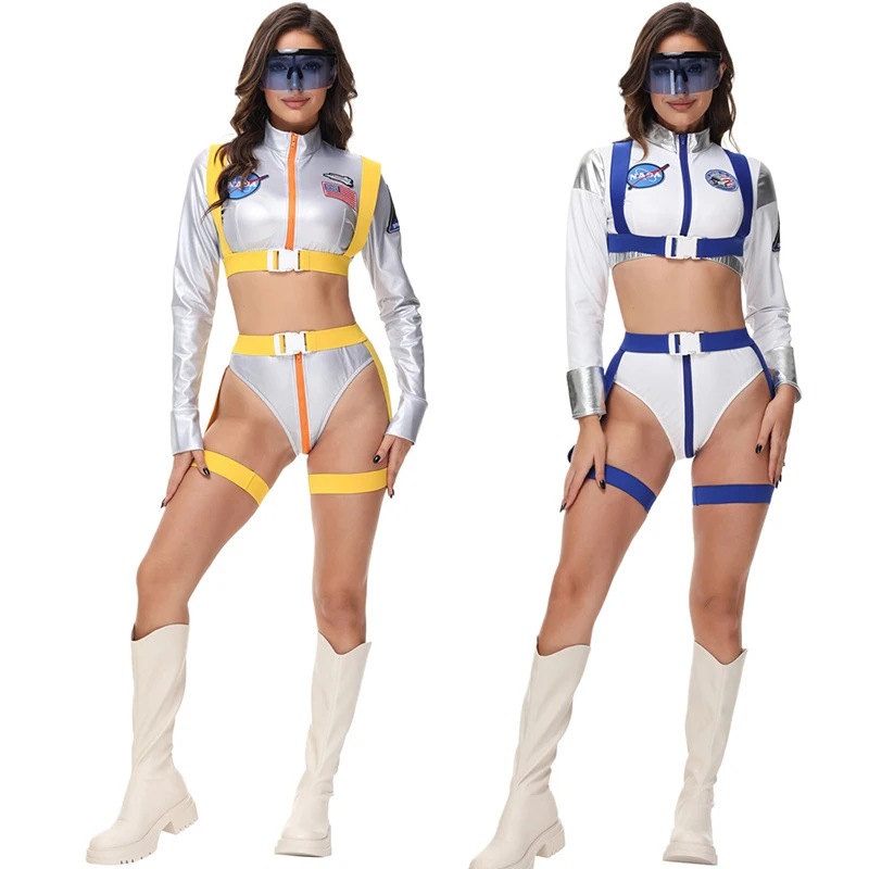 Female Halloween Adult Astronaut Cosplay Uniform Earth Space Costume Astronaut Costume Stage Play Costume