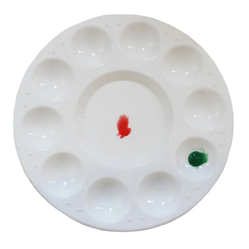 Non-Stick Paint Palette Artist Paint Mixing Tray Palette Round Shaped 10 Holes