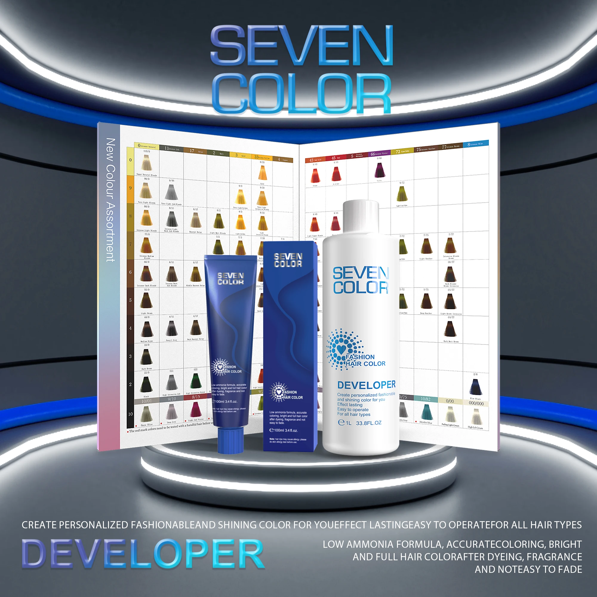 SEVEN COLOR Natural & no stimulation professional hair color cream rich colors  hair dye
