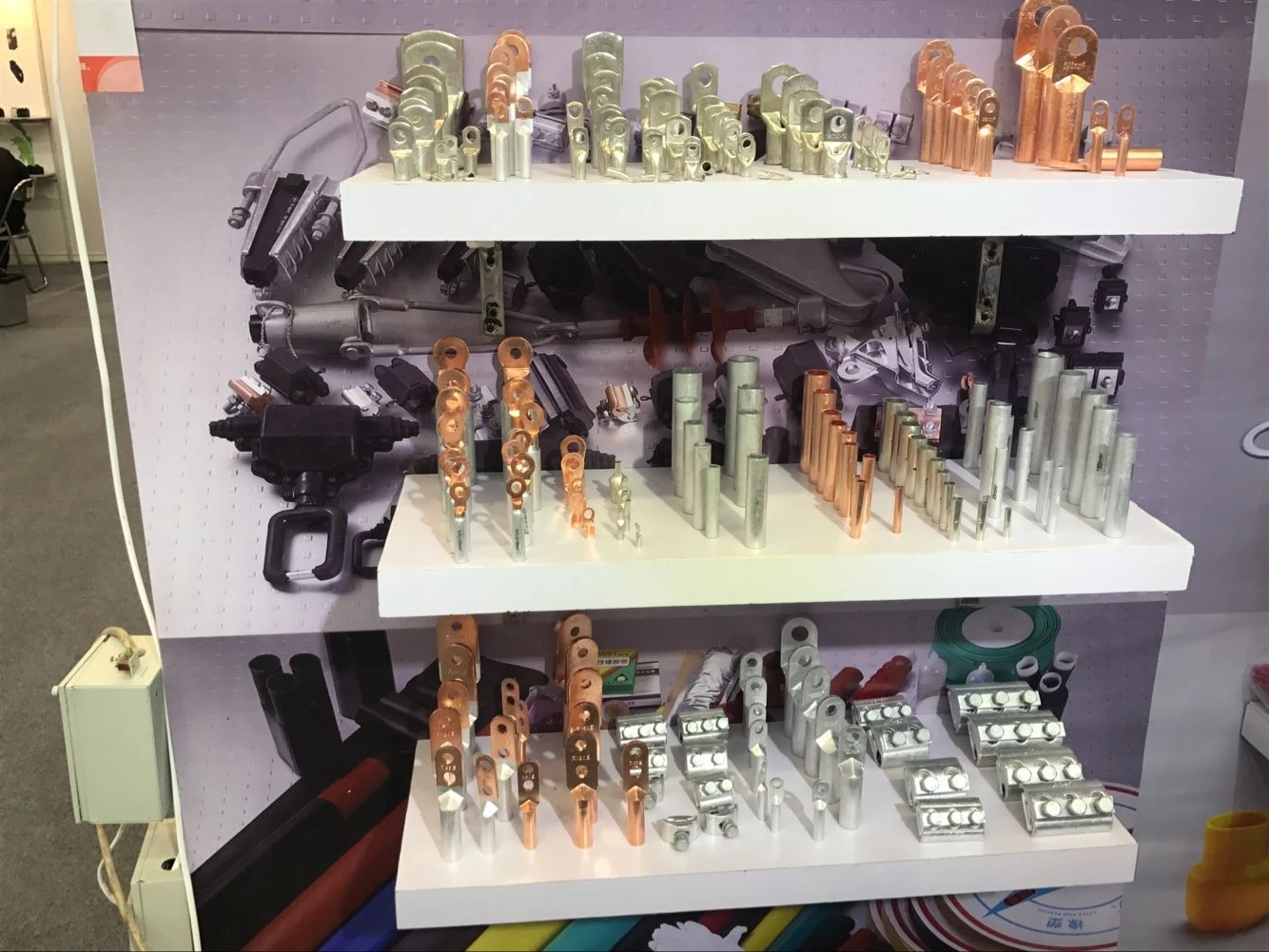 Auto Electrical Connecting 600v to 35 KV AWG Battery Tubular Cable Lug with Bell-end / Purple Copper Ring Terminal Lug