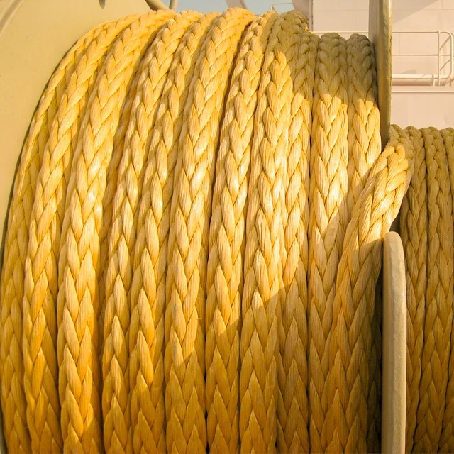 HMPE rope 8/12 strands ultra-high-strength synthetic fiber rope for marine, mooring and towing