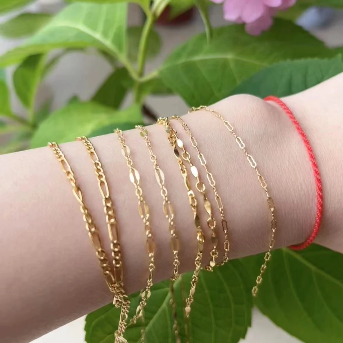 A2617 fashion 14k gold filled bulk chain link permanent jewelry necklace bracelet making diy chain findings