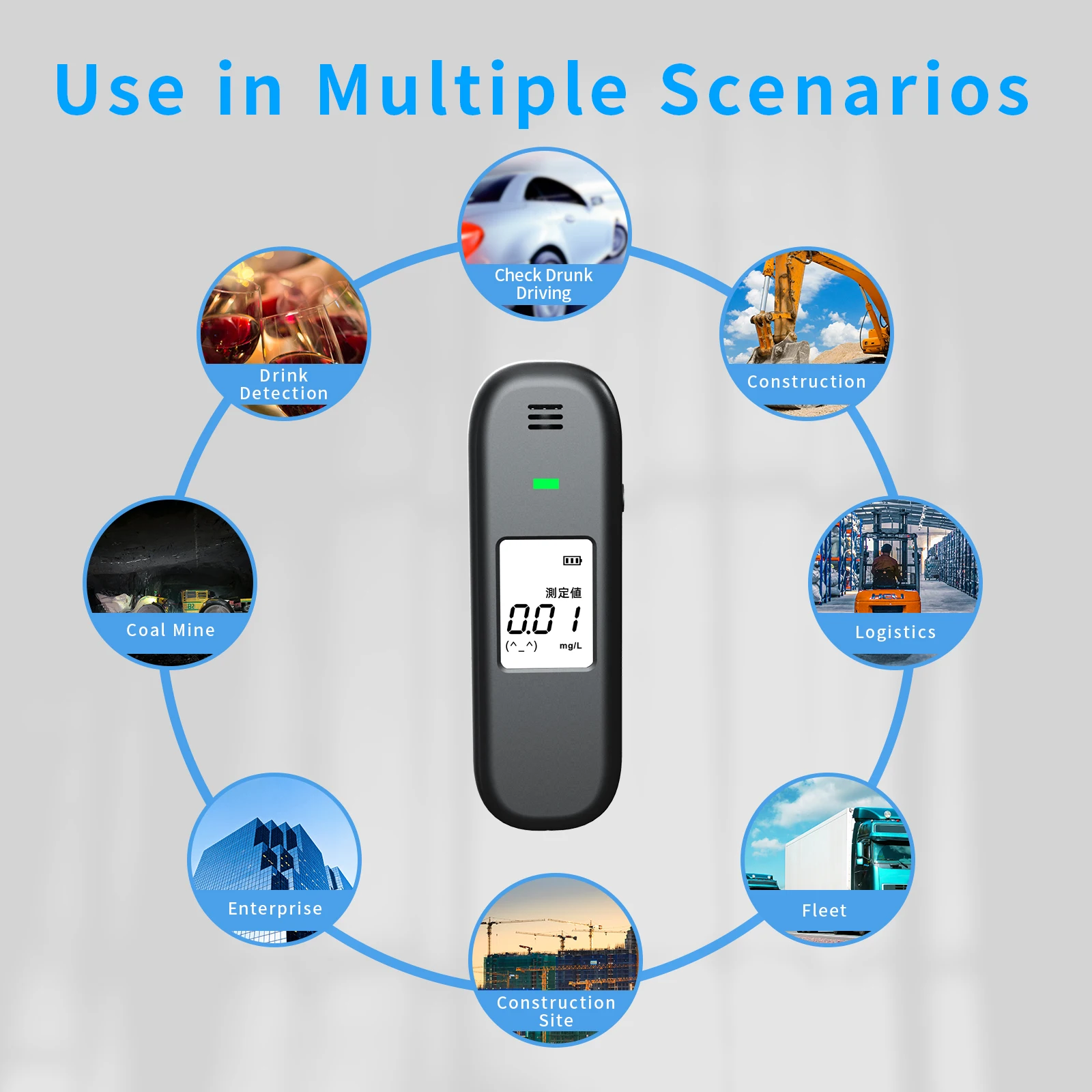 High precision alcohol detector mini good looking and easy to carry drunk measuring safely drive an alcohol detector test