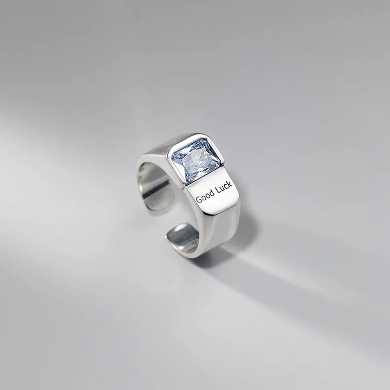 Регулируемые обручальные кольца из серебра 925 пробы с буквами