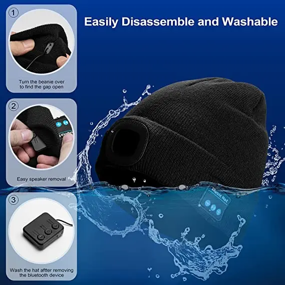 4 LED Beanie Bluetooth Earphone Music Hat Winter Wireless Headphone Headset With Mic Sport Hat