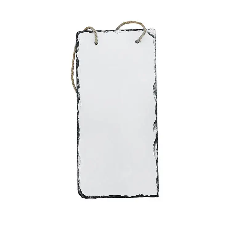 16*23cm Rectangle Shape Blank Rock Photo Sublimation Rock Slate Photo With Rope Hanger