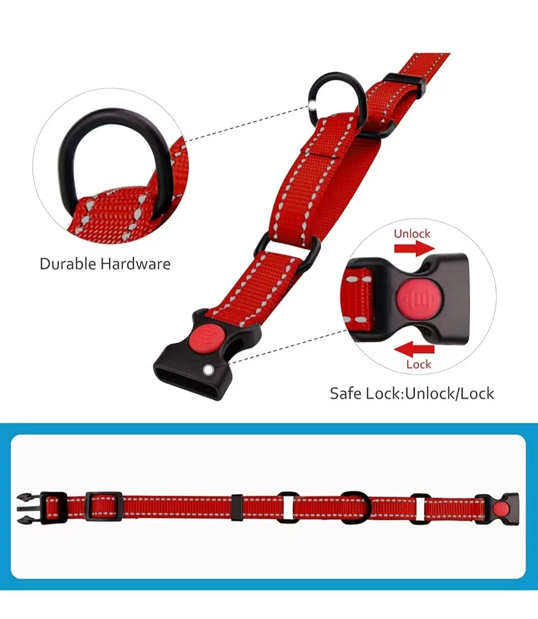 OEM Custom Logo Reflective Training Hounds Dog Martingale Collar