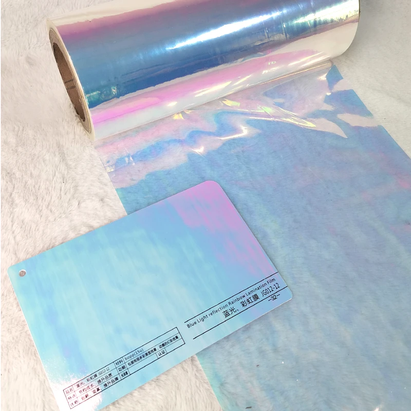 Bopp Blue Pink Light Rainbow Roll Packaging Reflection Lamination Film