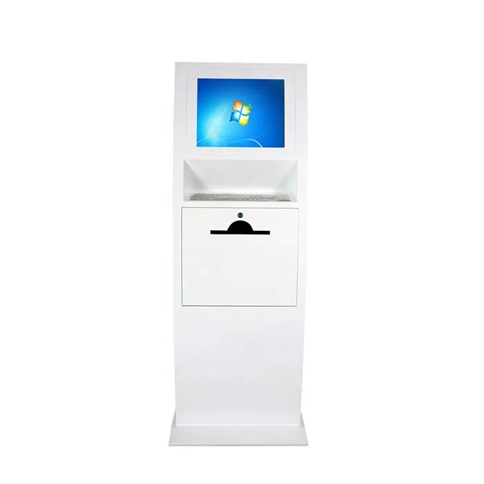 Printing Touch Screen Information Kiosk  A4 Printer Kiosk With Ticket Printer For Indoor Company Office
