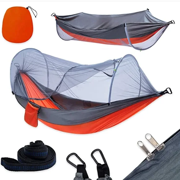 OEM/ODM Adjustable Hammock With Mosquito Net Outdoor Camping Hammock Swings with well-designed pockets
