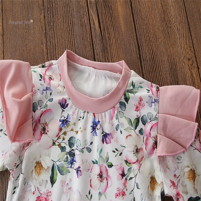 clothing manufacturers Newborn Infant Baby Girl Floral Tops+Long Pants 2PCS Outfits Clothes Set