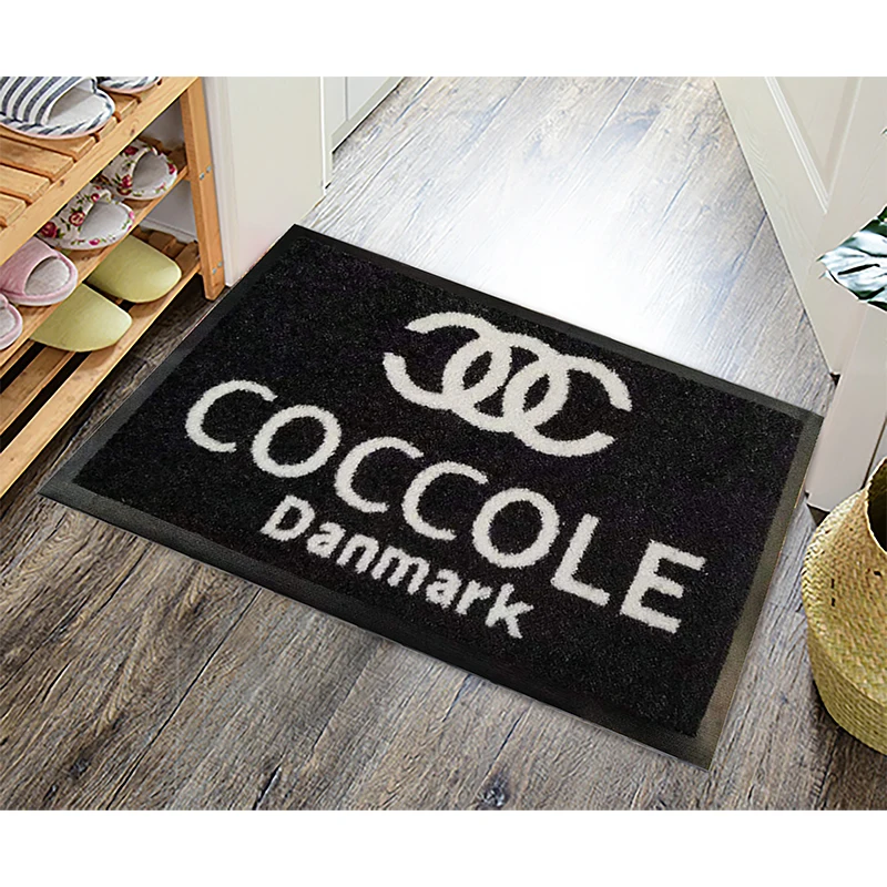 Commercial Carpet Black TPE Mat Custom logo design rubber door mat for Store