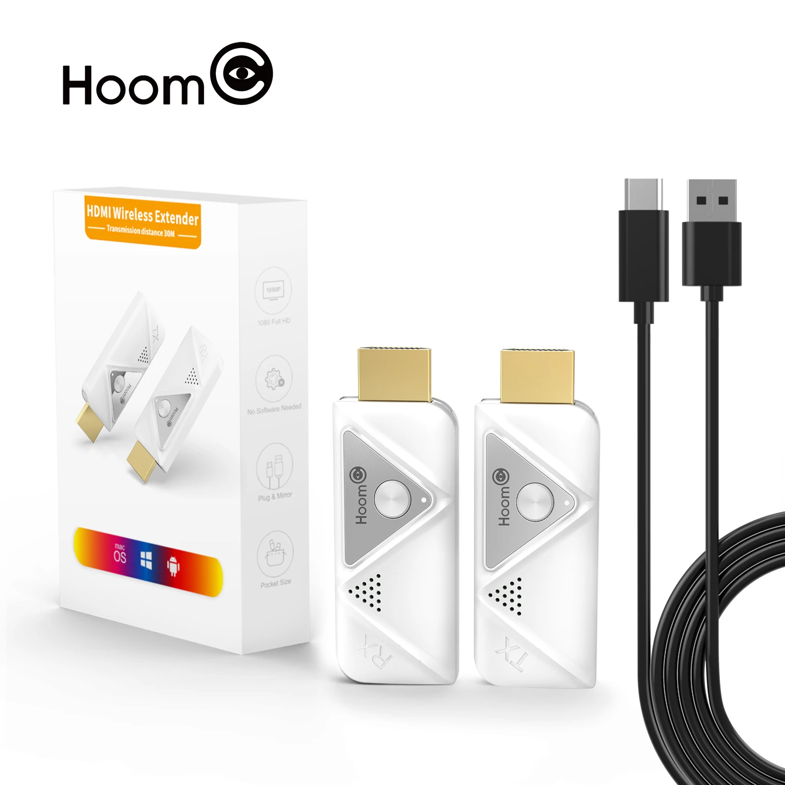Hoomc 1080P 60 Гц беспроводной HDMI видео передатчик приемник 30 м Диапазон Wi-Fi с поддержкой для конференций