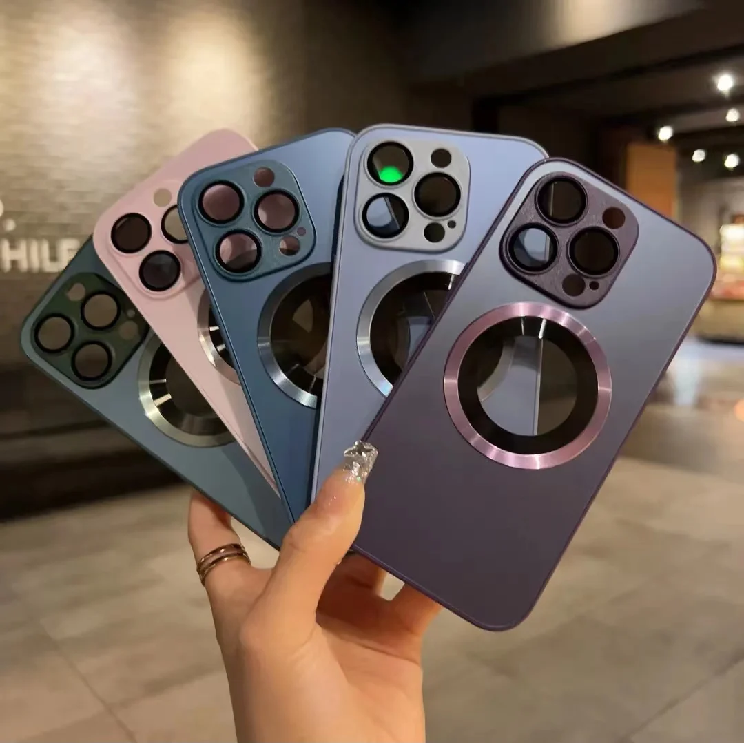 Luxury Transparent TPU cover magnetic with camera protector for Magsafe wireless charger phone case For iPhone 14 pro max