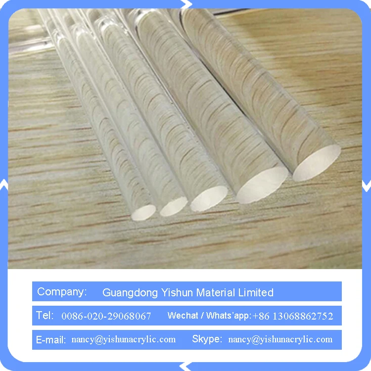 Yishun factory custom lathe thread machining clear  pmma plastic acrylic rod for construction columns decorative design