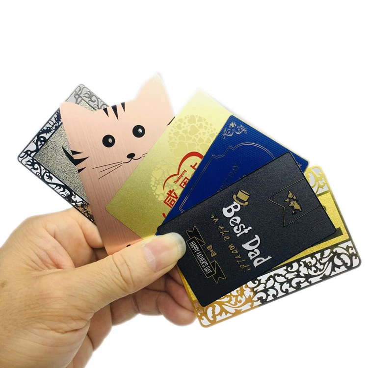 Personalized Custom Luxury Laser Cut Engraved Printing VIP Visiting Stainless Steel Metal Business Cards