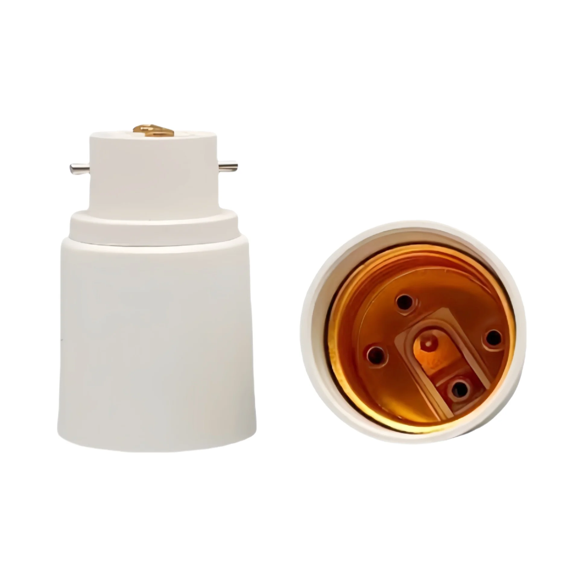 Factory direct sales B22 to E27 lamp socket adapter with flame retardant plastic and copper fittings, converting lamp bases