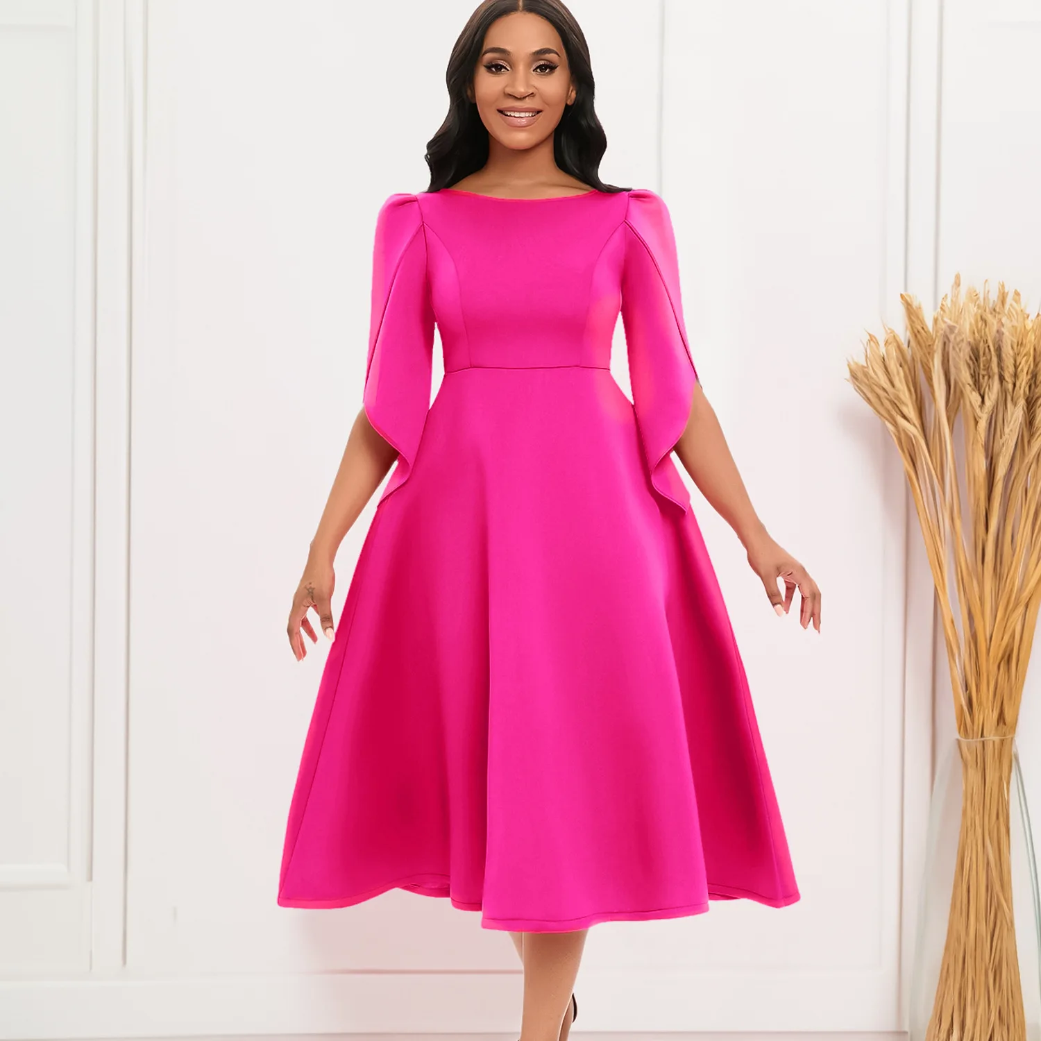 Latest Design Plus Size African Wedding Dresses Elegant Party Dresses For Women Evening Formal Dresses With Big Hem