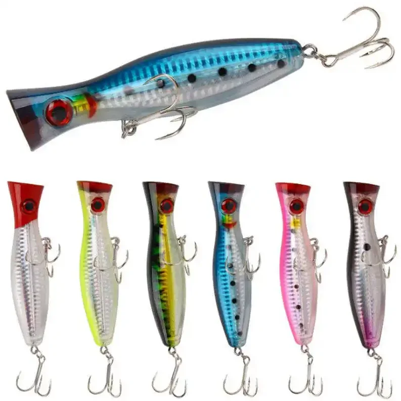 Hot sale plastic artificial hard bait 3d eyes popper fishing lures floating