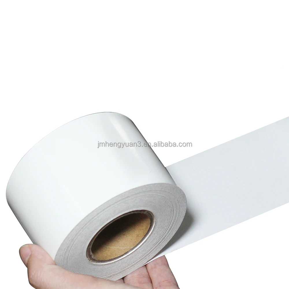 Custom Linerless Direct Thermal Adhesive Label Roll Silicone Glassine Lineless Continuous Roll Thermal Linerless Label