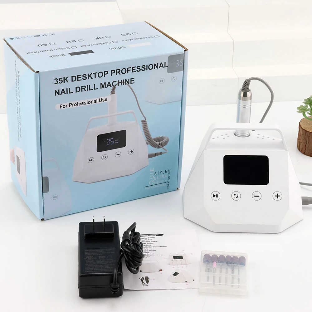 High Speed 35000 Rpm Desktop Nail Drill Electric 65w Coreless Motor Drill Nail Manicure Pedicure Machine