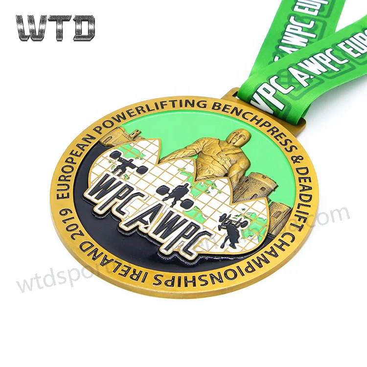 WTD 8 Years Medal Customized medal 3d soft enamel zinc alloy  powerlifting medals