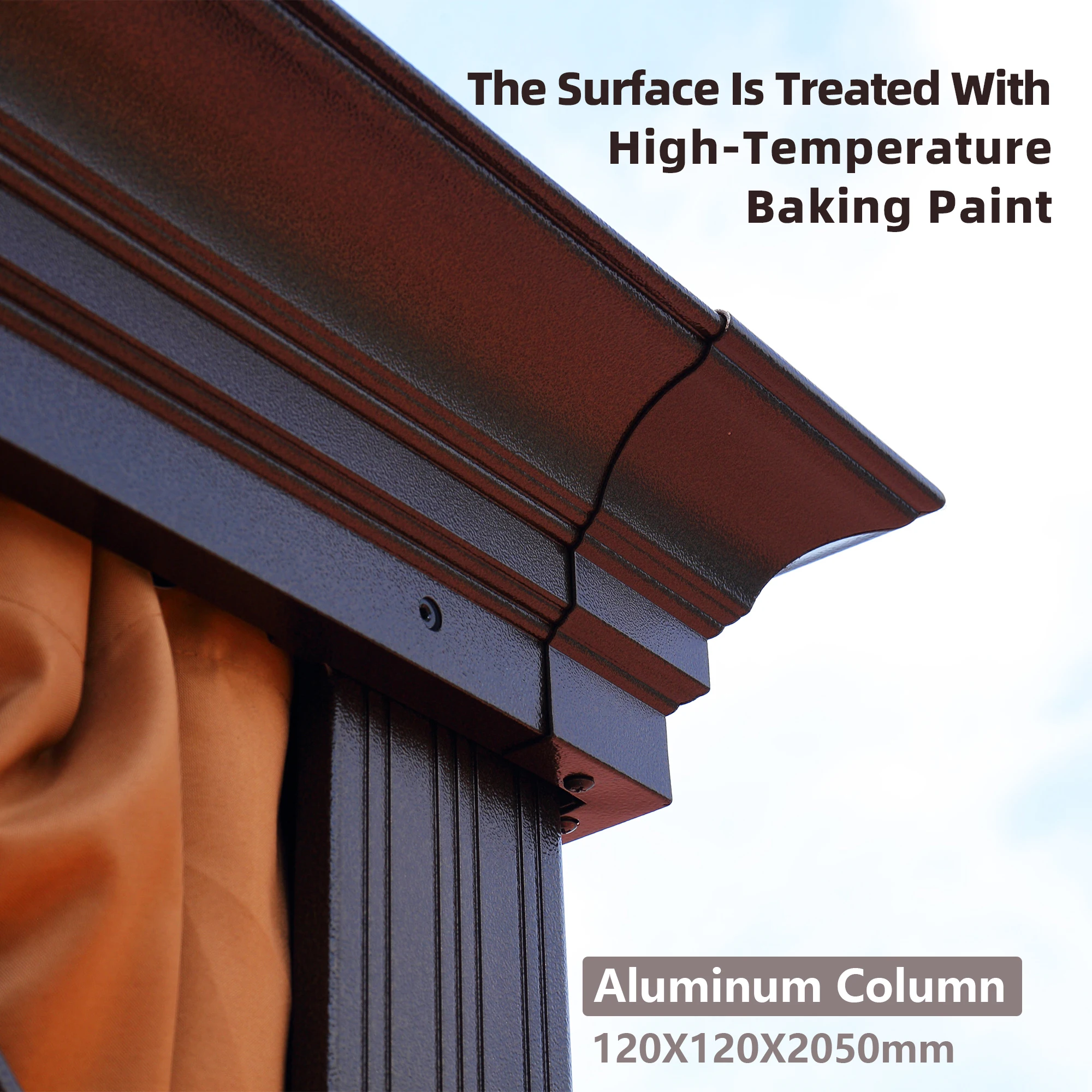 Strong bearing capacity waterproof galvanized hardtop aluminium pergola pavllion outdoor tent garden modern gazebo