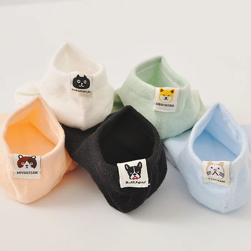 ALLCH Ankle Funny Short Socks Animal Cotton 100% Sneaker Socks Wholesale Cheap Women Low Cut Girls Ladies Solid with Embroidery