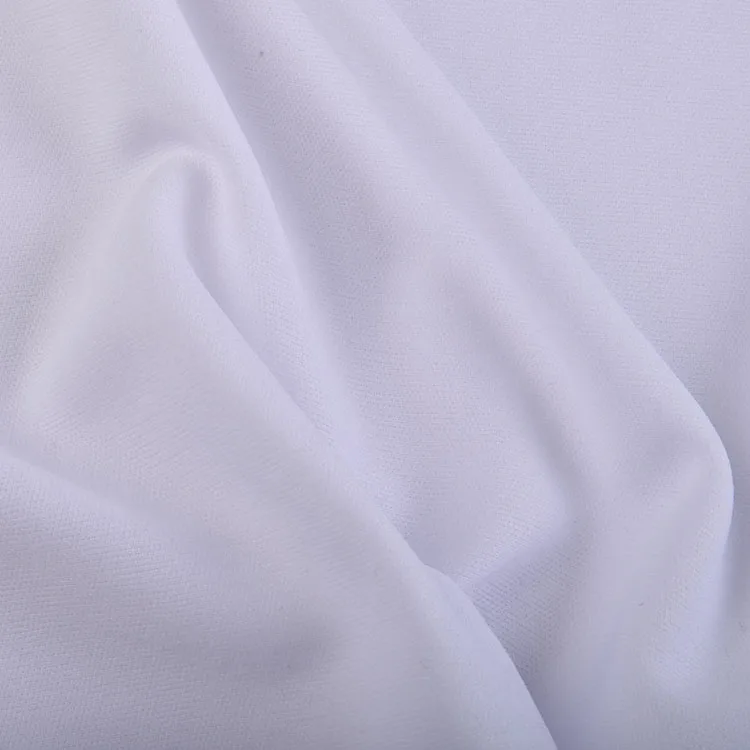 Factory sale knitted 120gsm solid color white 100%polyester interlock fabric for sport t-shirt