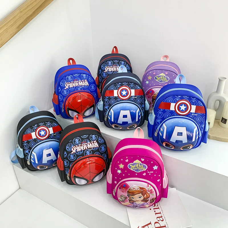 Durable  Captain America Spider man Kindergarten Backpack Kids Children Cartoon Lightweight School Bag