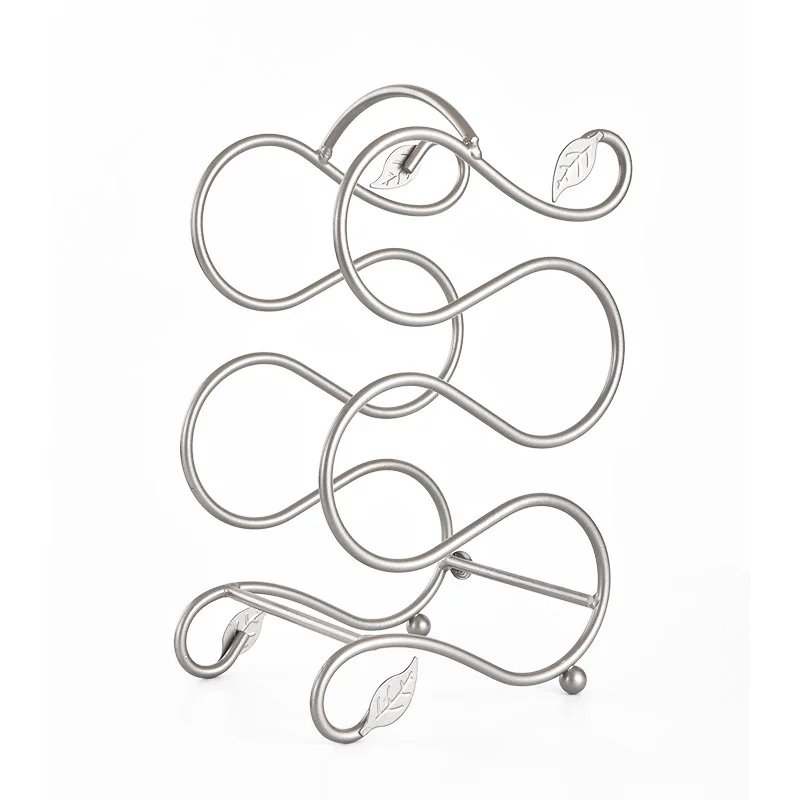 New European-style S-shaped wrought iron wine display racks for home decoration