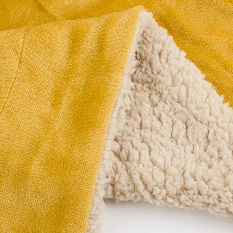 Explosive lamb wool blanket thickened warm double flannel office lunch break blanket multi-color sofa blanket