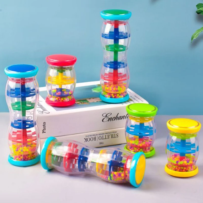Simulation white noise auditory baby hourglass sound rain spreader toy
