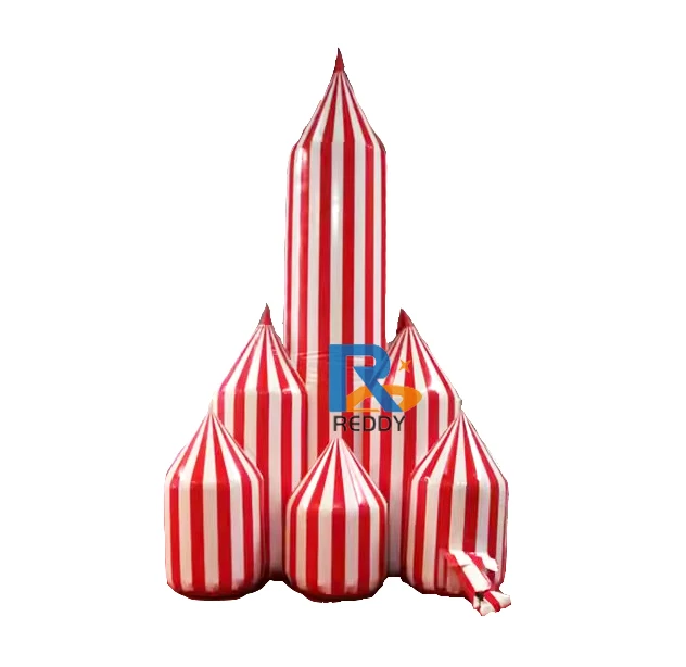 Inflatable Circus Arch with Removable Curtain Red and White Gantry for Events