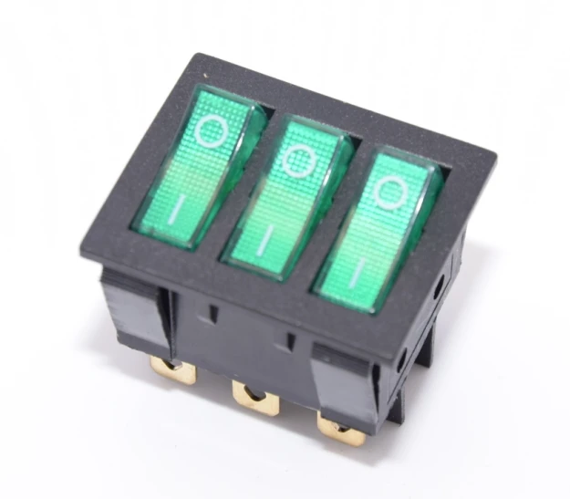 ON OFF Electric Oven 9Pin 6 pin black red green light Rocker Switch With 220V
