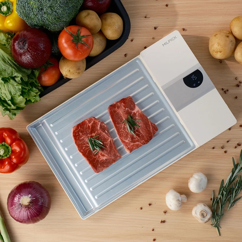 Multi-function electric eco-friendly up to 5 times fast rapid frozen food thaws board plate meat defrosting tray