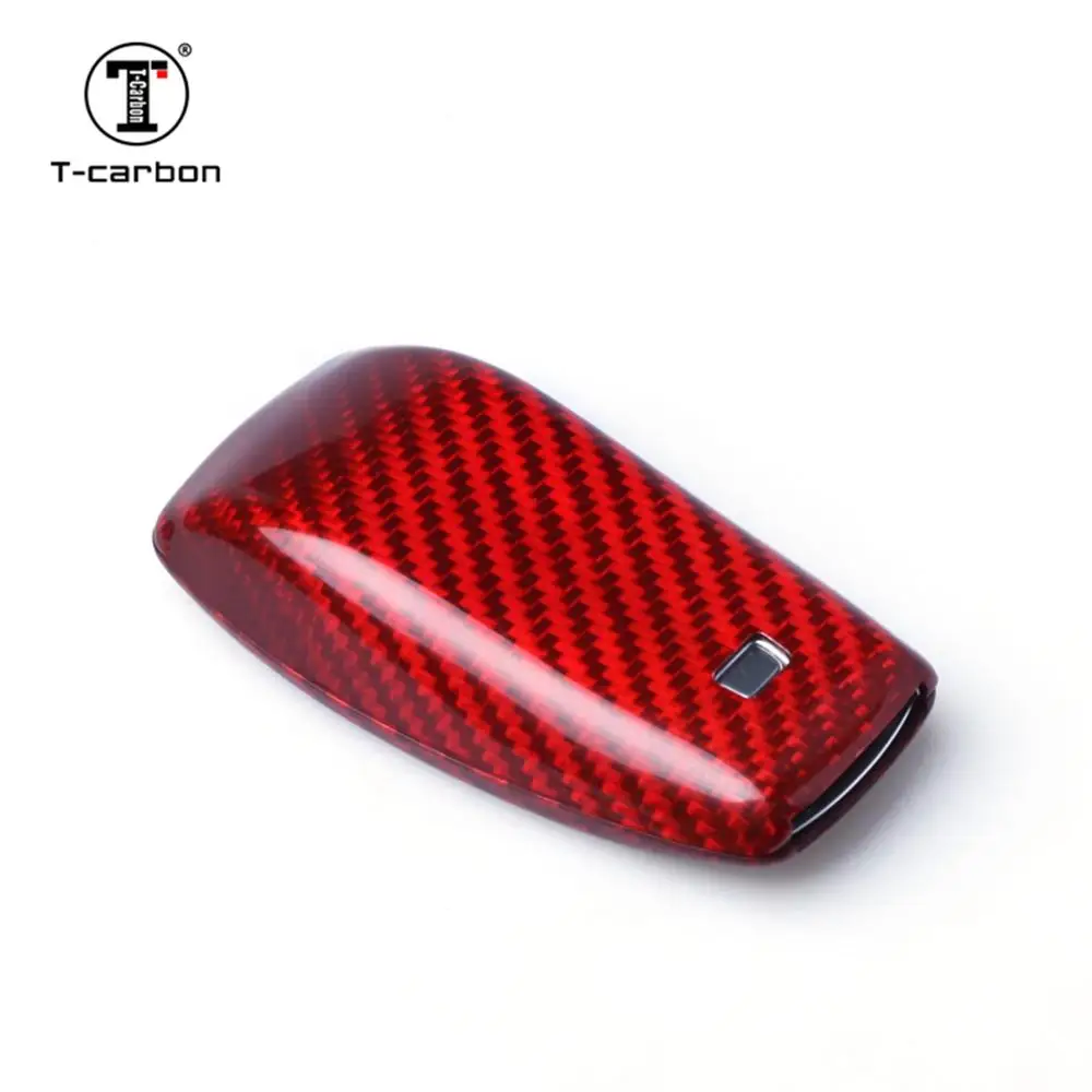 T-carbon Glass Fiber Key Fob Cover  Fit For  Mercedes Benz C class E class new Car Key Case Parts