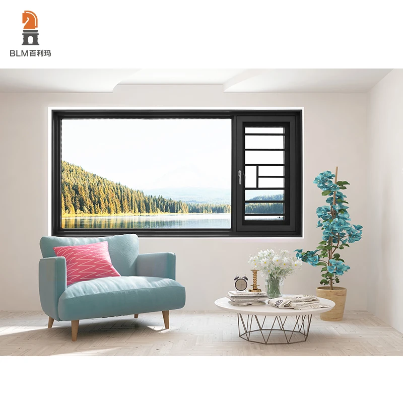 BLM Modern aluminum Alloy Hurricane-proof Windows and Doors Waterproof Interior Safety Casement Window tilt turn windows