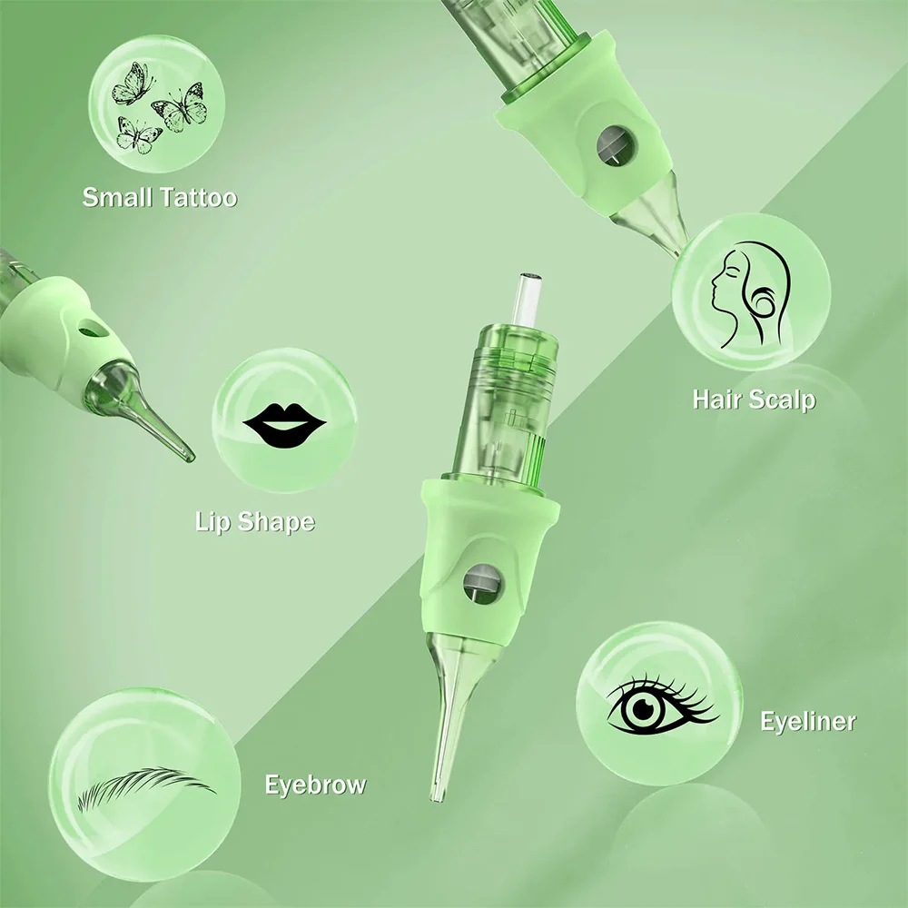 OEM ODM PMU SMP Cartridge 16Pcs/box Round Liner Long Taper CE Certificate Custom Permanent Makeup Tattoo Cartridge Needle