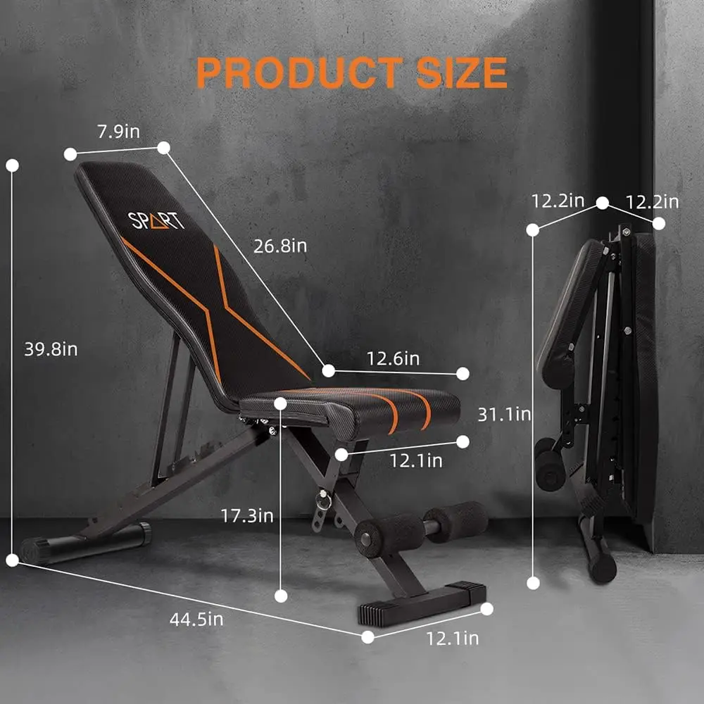 Commercial Weight Bench, Adjustable Workout Bench Press Set for Home Gym Strength Training, Incline Flat Decline Sit Up Bench