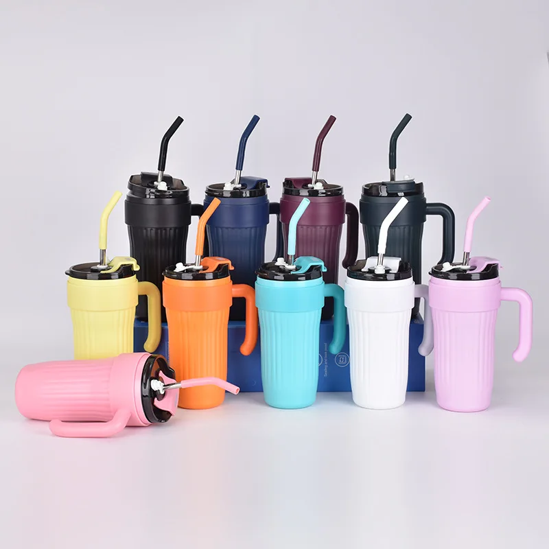 New Design 30oz Tumbler with Straw Insulated Stainless Steel Coffee Cup Leak Proof tumbler with Handle
