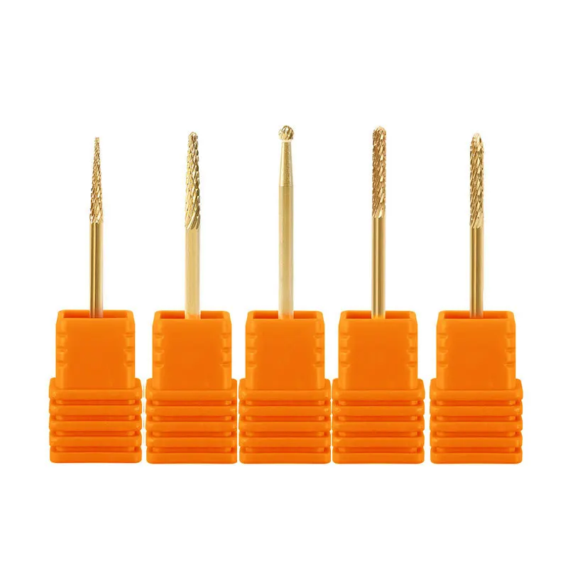 20 sizes blue gold colorful High quality luxury Color plated alloy tungsten steel grinding head Nail Drill Bits