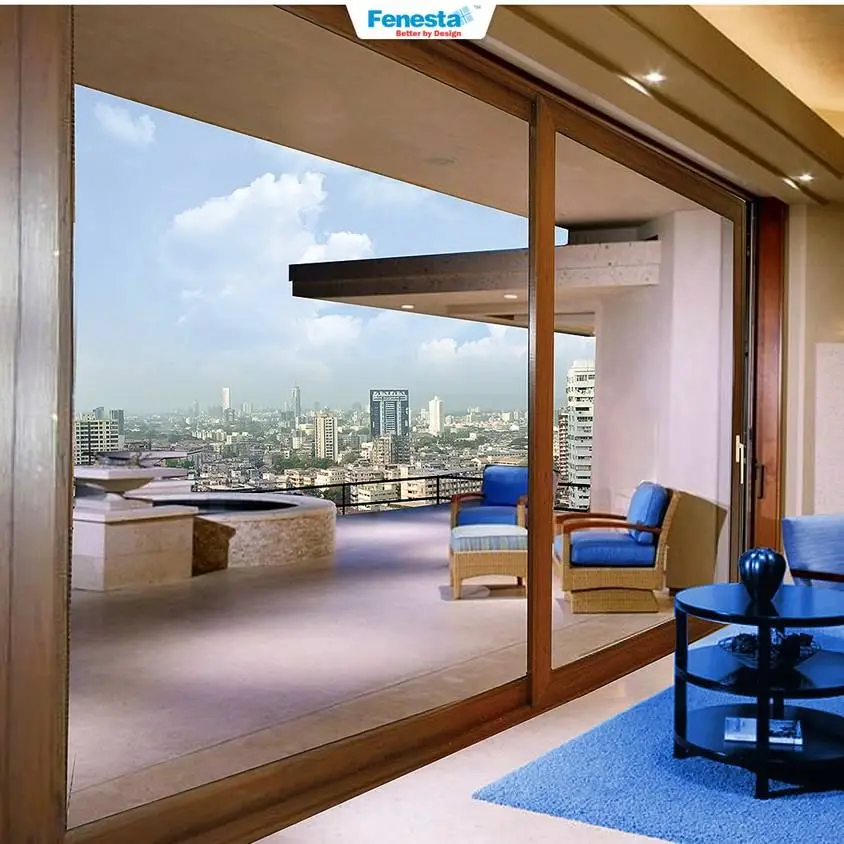 AUMEGI Sliding Door Models And Prices Balcony Track Waterproof Exterior Double Sliding Door