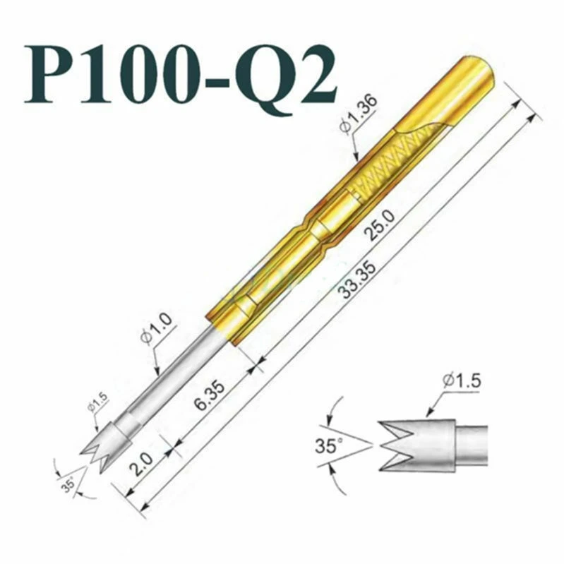  Микро-пружинный контакт Пружинные контакты SMT/SMD P100-q2 dia 1 36 мм 180g весной щуп пружинный